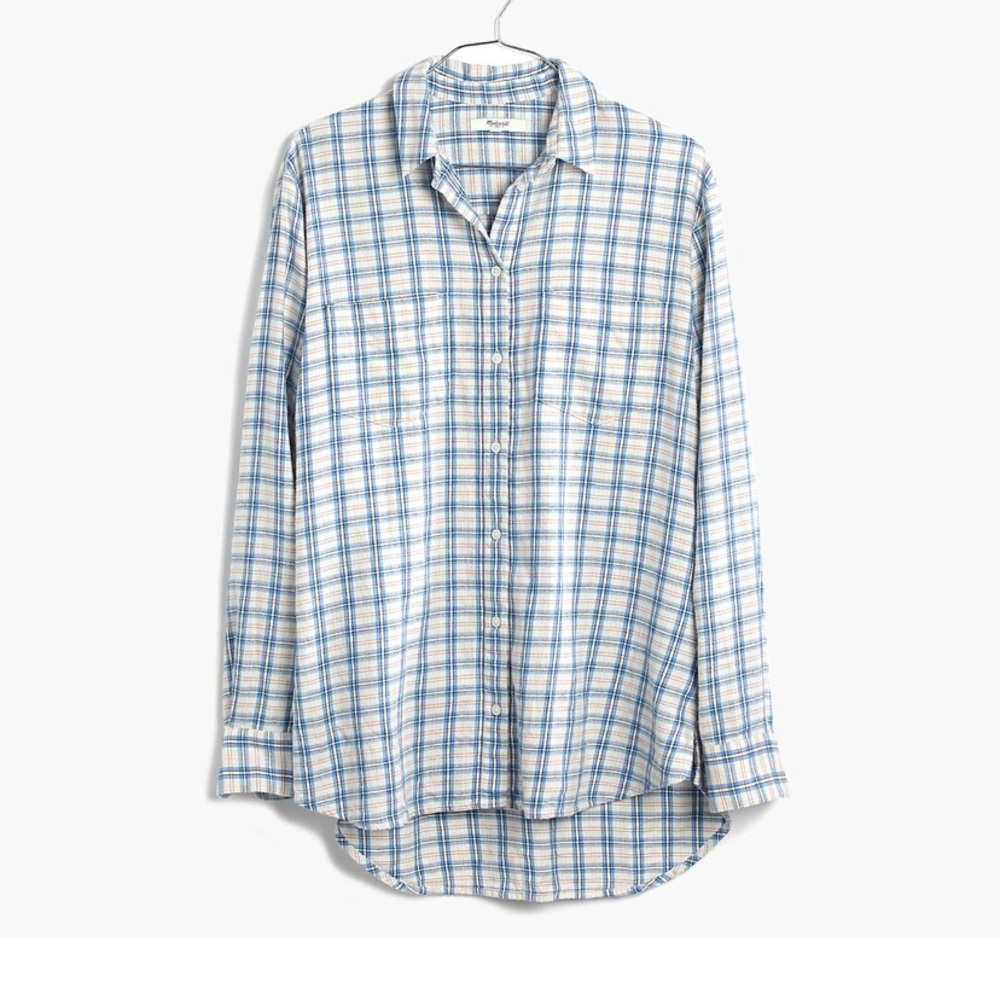 Madewell Flannel Oversized Boyshirt in Benton Plaid XS